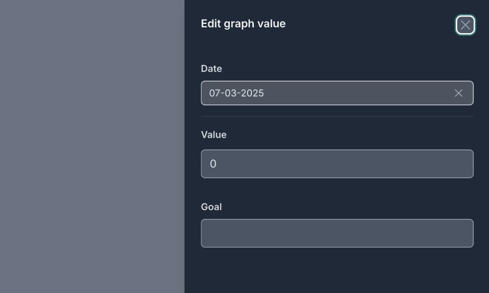Add date, value and target