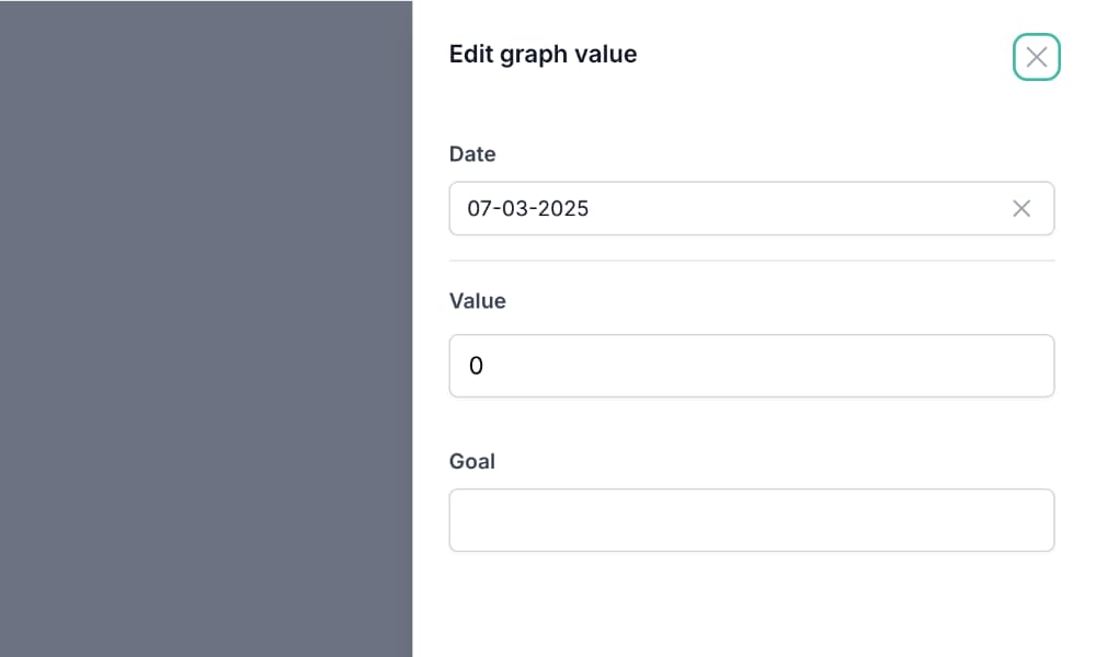 Add date, value and target