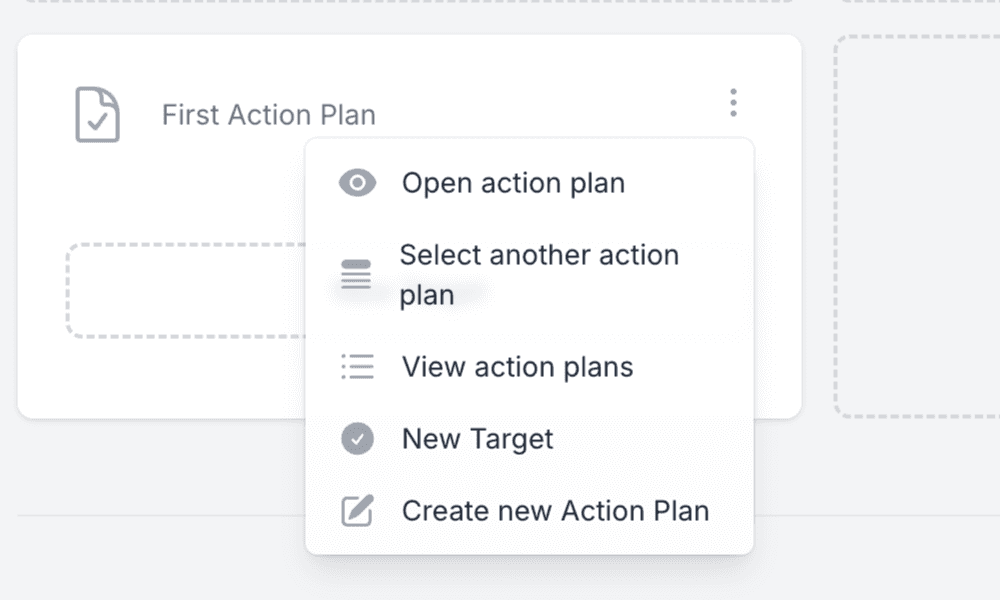 Planning Card Menu